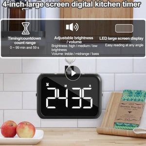 Eaiser  Digital Screen Kitchen Timer Large Display Digital Timer Square Cooking Count Up Countdown Alarm Clock Sleep Stopwatch Clock Tim