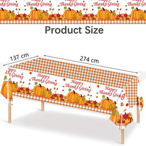 Eaiser Plastic Table Cover Autumn Decoration Thanksgiving Pumpkin Maple Leaf Disposable Party Tablecloth Halloween Decoration For Home