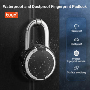 Eaiser    Tuya Waterproof Fingerprint Padlock With Cover Luggage Bags Cabinet Office APP Smart Electronic Finger Print Pad Lock Smart Home