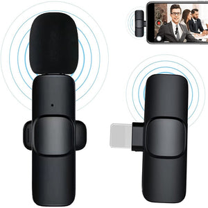 Portable Lavalier Wireless Microphone Portable Audio Video Recording Mini Mic Phone for iPhone Android Live Broadcast Gaming