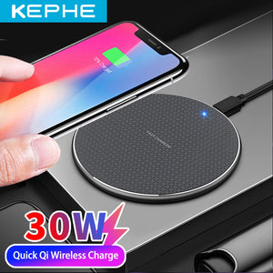 30W Wireless Charger for iPhone 11 Xs Max X XR 8 Plus 30W Fast Charging Pad for Ulefone Doogee Samsung Note 9 Note 8 S10 Plus