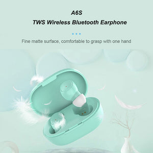 A6S TWS Wireless Headphone Bluetooth HD Stereo Earbuds With Microphone Waterproof Sport In-ear Bluetooth Earphone