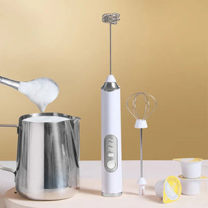 Eaiser - 3 In 1 Portable Rechargeable Electric Milk Frother Foam Maker Handheld Foamer High Speeds Drink Mixer Coffee Frothing Wand