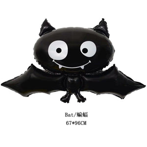 Eaiser Balon Labu Hantu Halloween Dekorasi Halloween Balon Foil Laba-Laba Mainan Tiup Perlengkapan Pesta Halloween Bat Globos