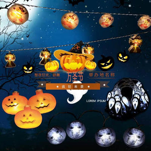 Eaiser  Halloween Decoration LED String Light Skull Pumpkin Bat Hallow Festive Party Atmosphere Decorative Lights Scary Party Props