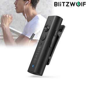 BlitzWolf BW-BR0 Pro bluetooth-compatible 5.1 Wireless Audio Receiver Microphone Clip-on Receiver Adapter For Wired Earphones