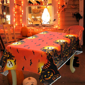 Eaiser Halloween Tablecloth Pumpkin Spider Plastic Table Cover Happy Halloween Party Decoration For Home Festival Horror Party Supplies