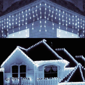 5m Street Garland on The House New Year Christmas Decorations Navidad LED Festoon Icicle Curtain Light Droop 0.4~0.6m AC 220V