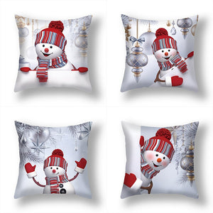 Eaiser Christmas Decorations For Home Pillow Cover Skiing Snowman Christmas Cushion Cover Navidad  Noel Xmas Party New Year