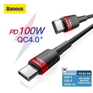 Baseus USB C to USB Type C Cable for MacBook Pro Quick Charge 4.0/3.0 100W PD Fast Charging for Samsung Xiaomi mi Charge Cable