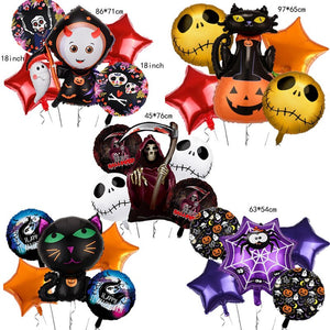 Eaiser  New Halloween Decorations Foil Balloons Bat Pumpkin Scary Party Atmosphere Layout Props Inflatable Halloween Embellishments