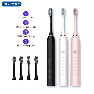 Eaiser Sonic Electric Toothbrush Ultrasonic Automatic USB Rechargeable IPX7 Waterproof Travel With Replaceable Tooth Brush Heads J189