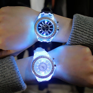 Eaiser Flash Luminous Watch Led Light Personality Trends Students Lovers Jellies Woman Men's Watches Light Wristwatch