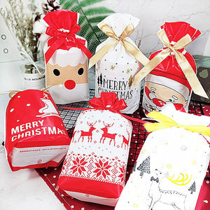 3/10Pcs Christmas Gift Bags Candy Bag Snowflake Crisp Drawstring Bag Merry Christmas Decorations for Home New Year  Presents