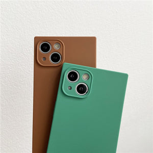 BACK TO COLLEGE      Candy Color Matte Square Phone Case For iPhone 14 13 12 11 Pro Max X XS XR 7 8 Plus SE   Straight Edge Soft Silicone Cover