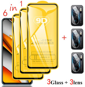 9D Protective Glass for Xiaomi Redmi Note 10 8 9 Pro 11 11s 9s 10s 5G Screen Protectors for Poco X3 Pro NFC F3 M3 M4 Gt 9A Glass