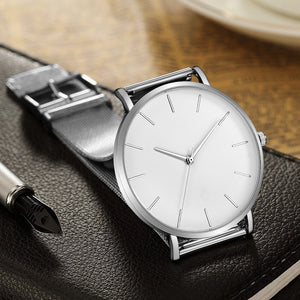 Eaiser Men's Stainless Steel Strap Quartz Mesh Strap Men's Casual Business Wristwatch Men's Matte Beaded Bracelet