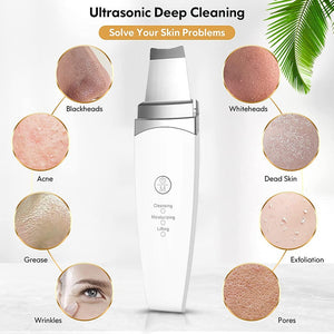 Eaiser Ultrasonic Skin Scrubber Peeling Blackhead Remover Deep Face Cleaning Ultrasonic Ion Ance Pore Cleaner Facial Shovel Cleanser