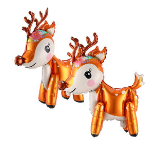 Eaiser 1PC 4D Cute Cartoon Deer Animal Foil Balloon For Christmas Party Kids Birthday Baby Shower Decoration Toy Balloons