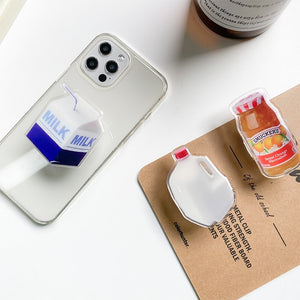 Eaiser Korea Ins Griptok Portable Milk Phone Holder Drop Glue Foldable Ring Handle Holder Phone Accessories For Iphone Samsung Xiaomi