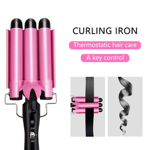 Eaiser Hair Curling Iron Ceramic Professional Triple Barrel Hair Curler Egg Roll Hair Styling Tools Hair Styler Wand Curler Irons