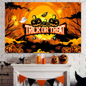 Eaiser Halloween Background Photography Forest Tree Castle Bat Moon Halloween Party Decoraton For Home Trick Or Treat Backdrop