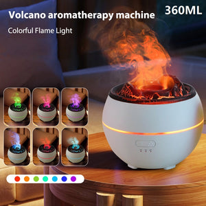 Eaiser   Flame Volcano Air Humidifier USB Aroma Diffuser Essential Oils Diffuser Ultrasonic Fogger Sprayer Night Light for Home Office