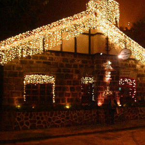 5M Christmas Garland LED Curtain Icicle Fairy Lights Droop 0.4-0.6m AC110V/220V Festoon Street Garland Christmas Lights Outdoor