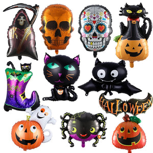 Eaiser Halloween Decorations Pumpkin Ghost Balloons Spider Skull Pirate Foil Balloon Inflatable Kids Toys Halloween Party Supplies