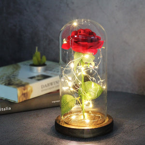 Eaiser Flower Beauty And The Beast Led Eternal Rose In Christmas Artificial Flowers For Decor Wedding New Year Gifts For Home