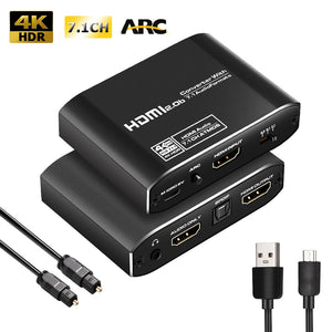 Eaiser 4K@60Hz HDMI-Compatible Audio Extractor Splitter Converter Optical Toslink SPDIF 3.5Mm Audio Stereo Audio Adapter For Fire Stick