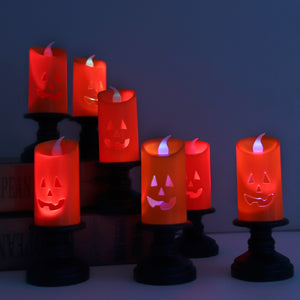 Eaiser Halloween LED Candle Light Candlestick Table Top Decoration Pumpkin Party Happy Halloween Decor For Home  Trick Or Treat