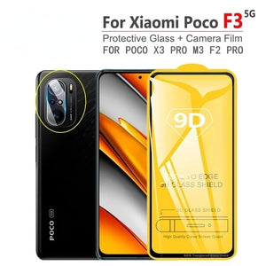 9D Protective Glass for Xiaomi Redmi Note 10 8 9 Pro 11 11s 9s 10s 5G Screen Protectors for Poco X3 Pro NFC F3 M3 M4 Gt 9A Glass