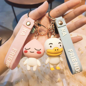 BACK TO COLLEGE   Cartoon South Korea Doll Toy Keychain Strap Pendant For Women Bag Car Keyring Accessories PVC Key Chain Holder Organizer Gift