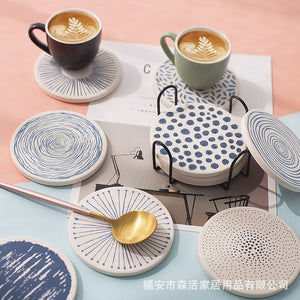 Eaiser Heat Insulation Tea Cups Coaster Kitchen Accessories Table Mat Diatomaceous Earth Absorbent Coaster Dining Table Placemat