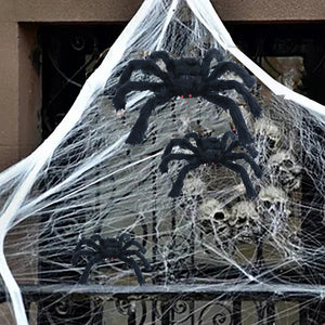 Eaiser Black White Scary Spider Web Artificial Cobweb Halloween Decoration Terror Party Bar Haunted House Home Decor Horror Props