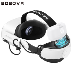 BOBOVR M1 Pro Head Strap With Battery Pack for Meta Quest 2 Honeycomb Non-Slip Replacement Elite Strap 5200mah Magnetic Battery