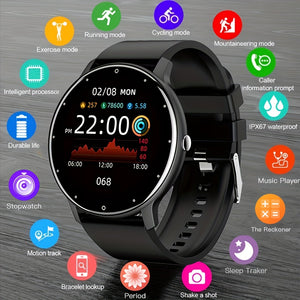 Eaiser - Smart Watch 1.28" 240*240 Full Touch Screen Men Full Touch Screen Sport Fitness Watch IP67 Waterproof Wireless Call Watch For Android IPhone Smartwatch Men+box