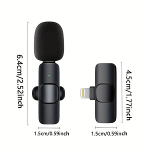 Eaiser Professional Wireless Lavalier Microphone For IPhone IPad Android Phone Laptop PC Wireless Omnidirectional Condenser Recording Microphone For Interview Video Podcast Vlog