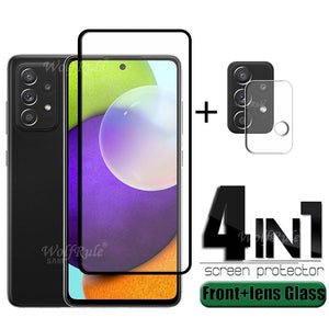 4-in-1 For Samsung Galaxy A52 Glass For Samsung A52 Tempered Glass Screen Protector For Samsung M52 A51 A71 A72 A52 Lens Glass