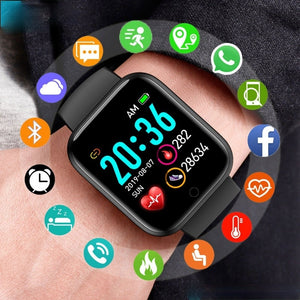 Eaiser  Mens&#39; Silicone Digital Watch Men Sport Healthy Monitoring BPM  Women Watches Electronic LED Male Wrist Watch Hours Week Clock