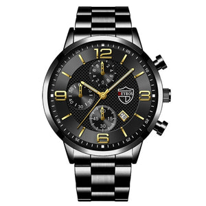 Mens Luxury Business Watches Stainless Steel Quartz Wrist Watch Male Sports Bracelet Calendar Luminous Clock relogio masculino