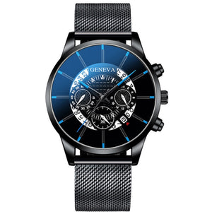 Eaiser Fashion Mens Watch Quartz Classic Black Wristwatch Steel Belt Luxury Calendar Business Watch Herren Uhren Gifts for Men