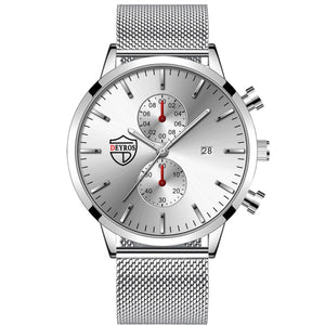 Brand Mens Luxury Watches Fashion Stainless Steel Mesh Belt Quartz Wrist Watch Men Sports Luminous Clock relogio masculino